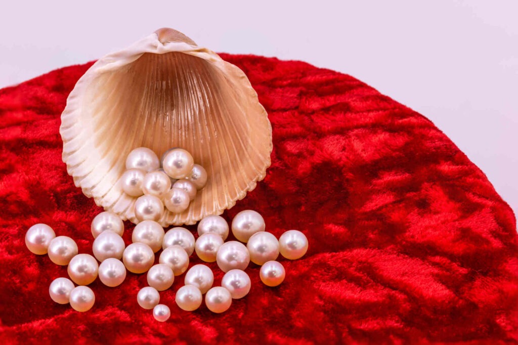 stunning and perfectly round Akoya Pearls