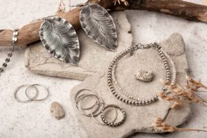 Silver and pearl jewelry