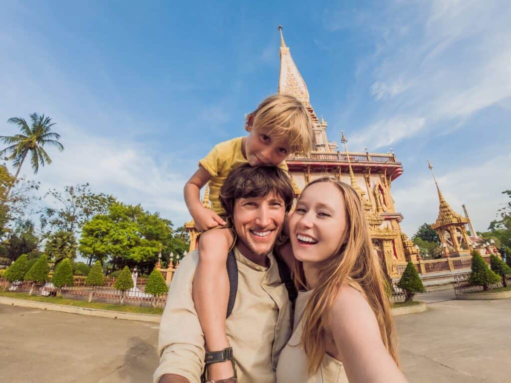  A family visiting Wat Chalong in Phuket