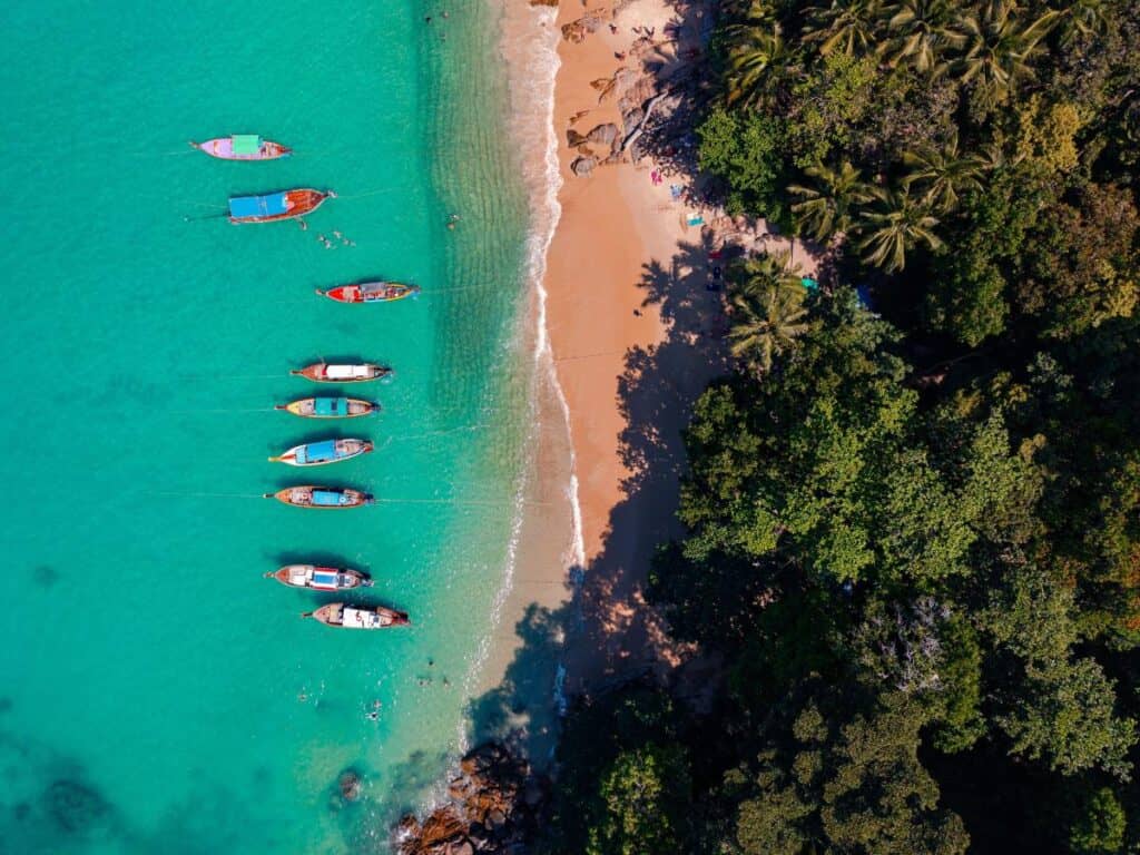 Aerial view of a beach in Phuket