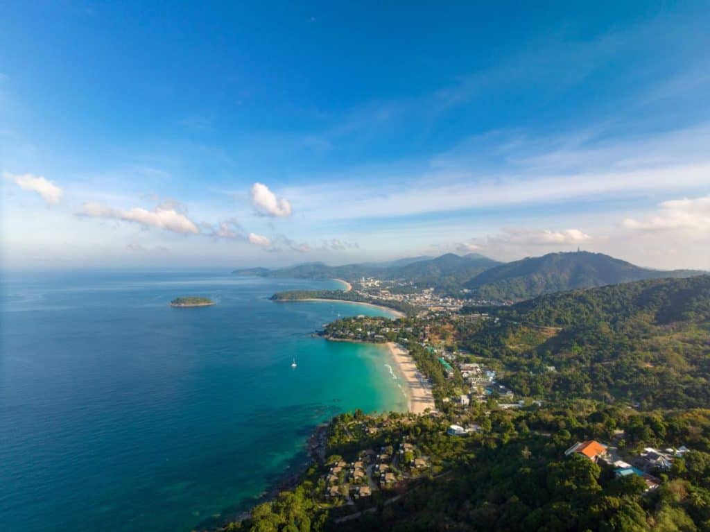 Three-bay view from one of the most popular viewpoints in Phuket