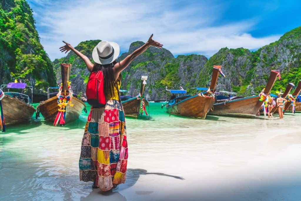 A woman prepares for a boat ride in Phuket. There are numerous best places to stay on the island.
